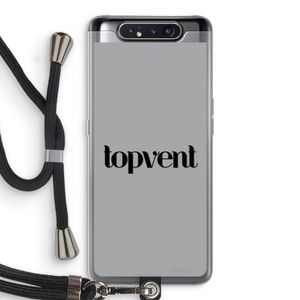 Topvent Grijs Zwart: Samsung Galaxy A80 Transparant Hoesje met koord
