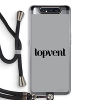 Topvent Grijs Zwart: Samsung Galaxy A80 Transparant Hoesje met koord
