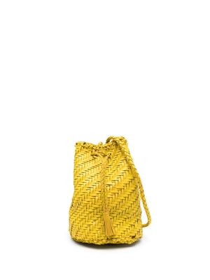 DRAGON DIFFUSION sac cabas en cuir à design tressé - Jaune