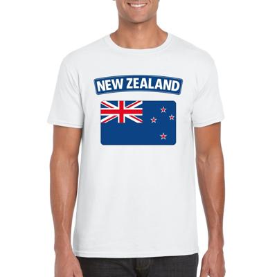 Nieuw Zeeland supporters t-shirt - met vlag print - wit - voor heren - landen - kleding