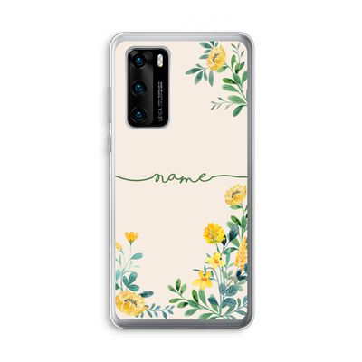 Gele bloemen: Huawei P40 Transparant Hoesje