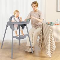 Kinderstoel voor Baby's en Peuters 4-in-1 Converteerbare Stoel met Veiligheidsharnas Afneembaar Verstelbaar Dienblad en Voetensteun