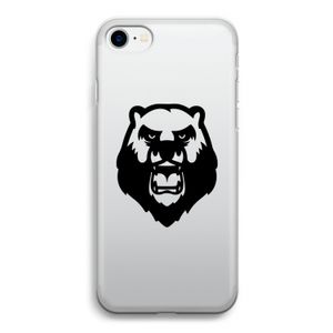Angry Bear (black): iPhone SE 2020 Transparant Hoesje