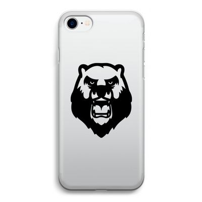 Angry Bear (black): iPhone SE 2020 Transparant Hoesje