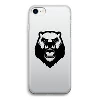 Angry Bear (black): iPhone SE 2020 Transparant Hoesje