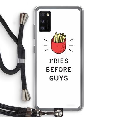 Fries before guys: Samsung Galaxy A41 Transparant Hoesje met koord