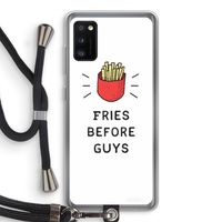 Fries before guys: Samsung Galaxy A41 Transparant Hoesje met koord