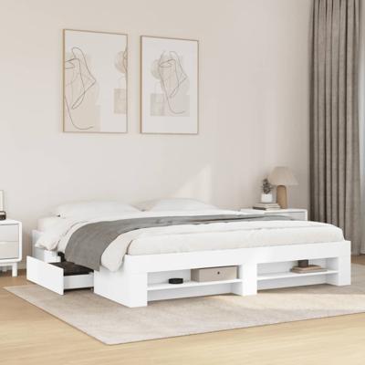 Bedframe zonder matras 180x200 cm spaanplaat wit