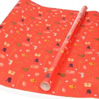 XL Inpakpapier/cadeaupapier Sinterklaas print rood 2,5 x 0,7 meter 70 gram luxe kwaliteit - Cadeaupapier - thumbnail