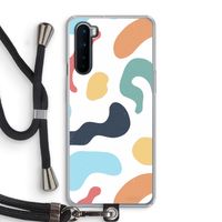 Memphis Shapes Blue: OnePlus Nord Transparant Hoesje met koord