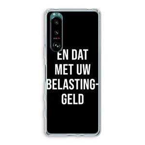 Belastinggeld - Zwart: Sony Xperia 5 III Transparant Hoesje