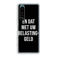 Belastinggeld - Zwart: Sony Xperia 5 III Transparant Hoesje
