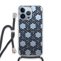 Geometrisch patroon: iPhone 13 Pro Transparant Hoesje met koord
