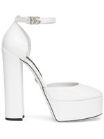 Dolce & Gabbana escarpins en cuir verni à plateforme 105 mm - Blanc