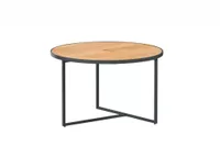 Strada coffee table Natural teak round 73 cm. Alu legs (H40)