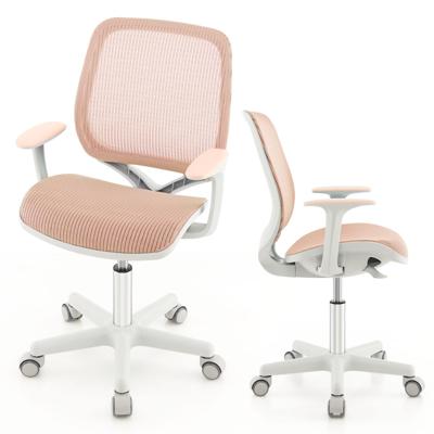 Kinderdraaibureaustoel met Verstelbare Hoogte 80-92 cm Ergonomische Rugleuning en Armleuningen Automatische Vergrendeling