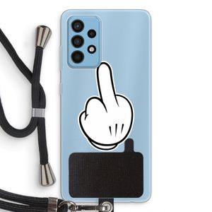 Middle finger black: Samsung Galaxy A52 Transparant Hoesje met koord