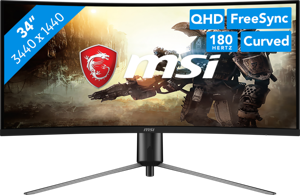 MSI MAG 345CQR computer monitor 86,4 cm (34") 3440 x 1440 Pixels UltraWide Dual Quad HD Zwart