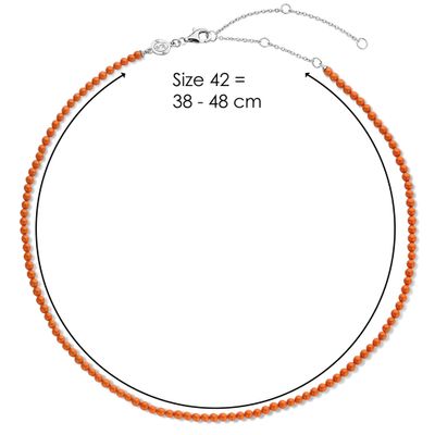 TI SENTO-Milano 3962CO Ketting Beads zilver-kleursteen cognac 3 mm 42 cm