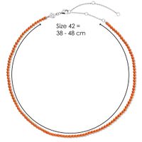 TI SENTO-Milano 3962CO Ketting Beads zilver-kleursteen cognac 3 mm 42 cm