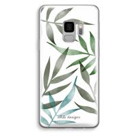 Tropical watercolor leaves: Samsung Galaxy S9 Transparant Hoesje