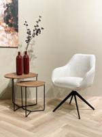 Sohome Draaibare Eetkamerstoel 'Toby' Stof met handgreep, kleur Zand