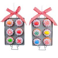 6 inch H Clay Dough Cookie W/ Dish Orna X 2. II 5x5x10 cm kerstornament - Kurt s adler