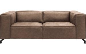 Goossens Bank Calvin bruin, micro leer, 2,5-zits, modern design