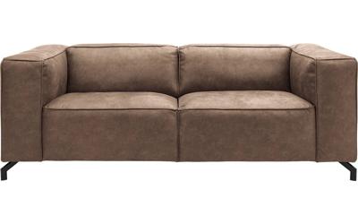 Goossens Bank Calvin bruin, micro leer, 2,5-zits, modern design