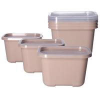 Vershoudbakjes nestbaar - BPA vrij - meal prep - 6x stuks van 1 liter - beige