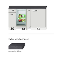 Keukenblok wit zijdeglans 150 cm koelkast 60cm RAI-889 Keukenblok wit zijdeglans 150 cm koelkast 60cm RAI-889