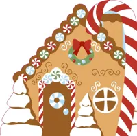 Duni dunisoft servet silhouette cookie house 33x33cm wit, bruin 12 stuks