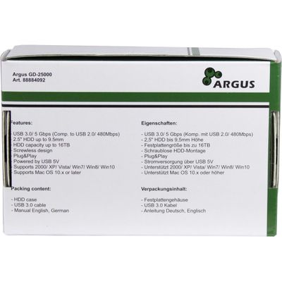 Inter-Tech GD-25000 HDD-behuizing Transparant 2.5"