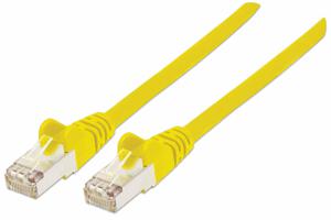 Intellinet 740708 RJ45 Netwerkkabel, patchkabel CAT 6A S/FTP 1.00 m Geel Folie afscherming, Afscherming gevlochten, Afgeschermd, Halogeenvrij 1 stuk(s)