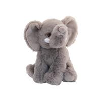 Pluche knuffel olifant - grijs - 19 cm - Savanne knuffeldieren