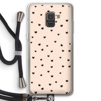 Kleine kattenkopjes: Samsung Galaxy A8 (2018) Transparant Hoesje met koord