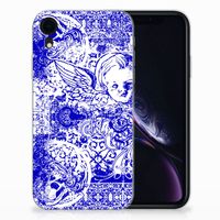 Silicone Back Case Apple iPhone Xr Angel Skull Blauw