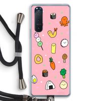 Happy bento friends: Sony Xperia 5 II Transparant Hoesje met koord Happy bento friends: Sony Xperia 5 II Transparant Hoesje met koord
