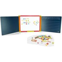 Houten tafel drieluik 3 gezichten (1 magnetisch en 2 met krijt)