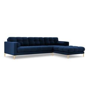 Cosmopolitan Design Bali Hoekbank met Chaise Longue Rechts - Koningsblauw / Goud