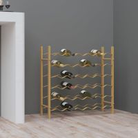 Wijnrek voor 36 flessen metaal goudkleurig - thumbnail