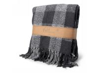 JENS Living Plaid geruit - Gerecycled katoen - 130 x 180 cm - Zwart