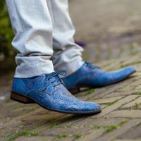 Blue Paisley Panther Lureaux - Handgemaakte Nette Schoenen Voor Heren