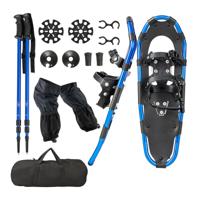 Veelzijdige Sneeuwschoenenset 63 cm Ergonomische Sneeuwschoenen met Dubbele Ratelsluiting Systeem Blauw