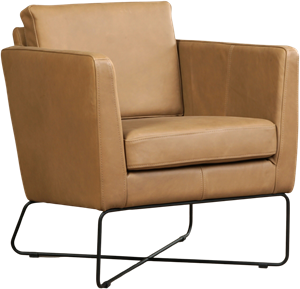 Bruine leren moderne design fauteuil Crossover - Rancho Leer Clay (bruin leer)