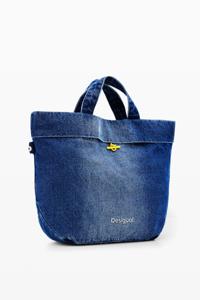 Reversible denim shopper tas L - BLUE - U