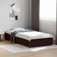 Bedframe bewerkt hout en metaal zwart 75x190 cm
