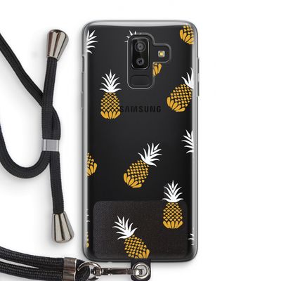 Ananasjes: Samsung Galaxy J8 (2018) Transparant Hoesje met koord