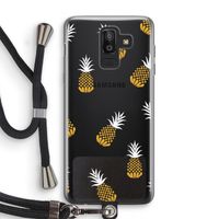 Ananasjes: Samsung Galaxy J8 (2018) Transparant Hoesje met koord
