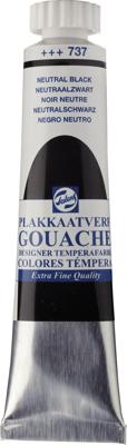Talens plakkaatverf Extra Fijn tube van 20 ml, neutraalzwart